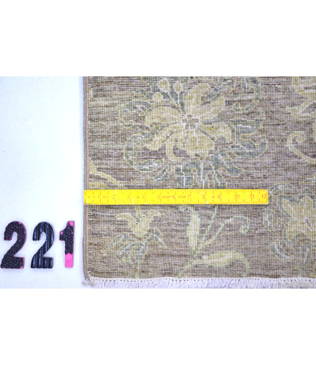 Braun Gelb Ziegler Teppich 266x180cm - Handgeknüpft Wolle