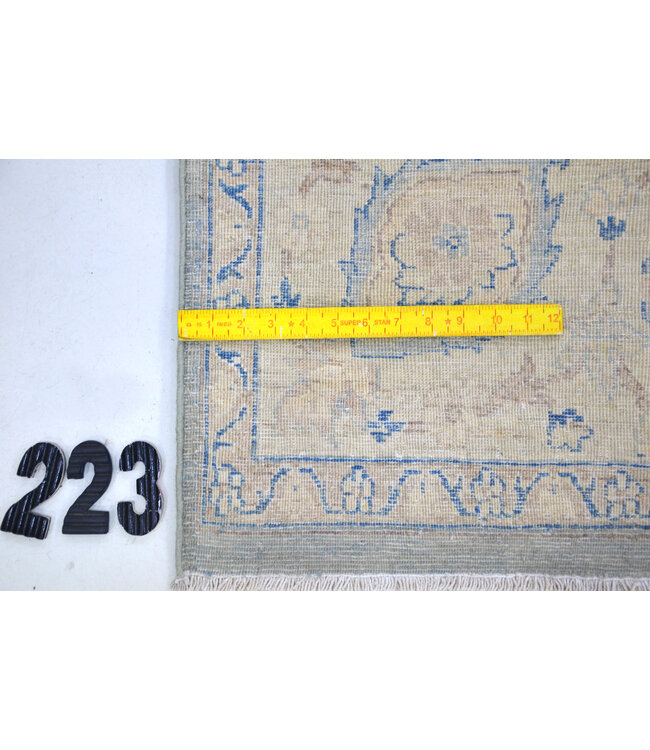 Lichtblauw Beige Ziegler Tapijt 298x197cm - Handgeknoopt Wol