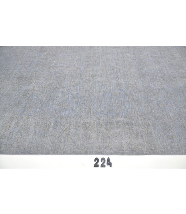 Hellgrau Hellblau Modern Teppich 303x196cm - Handgeknüpft Wolle