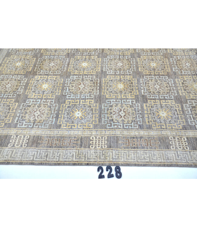 Grau/Beige Modern Handgeknüpfter Wollteppich 242x167 cm