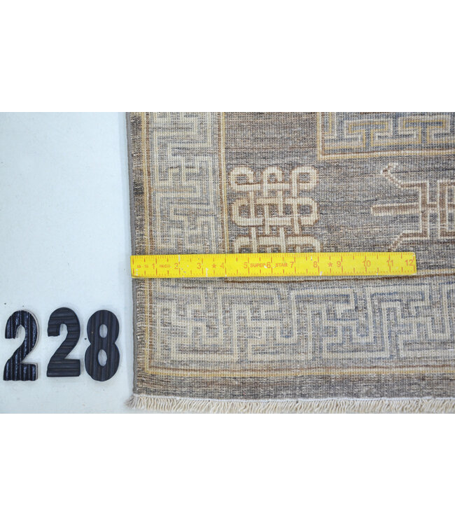 Grau/Beige Modern Handgeknüpfter Wollteppich 242x167 cm