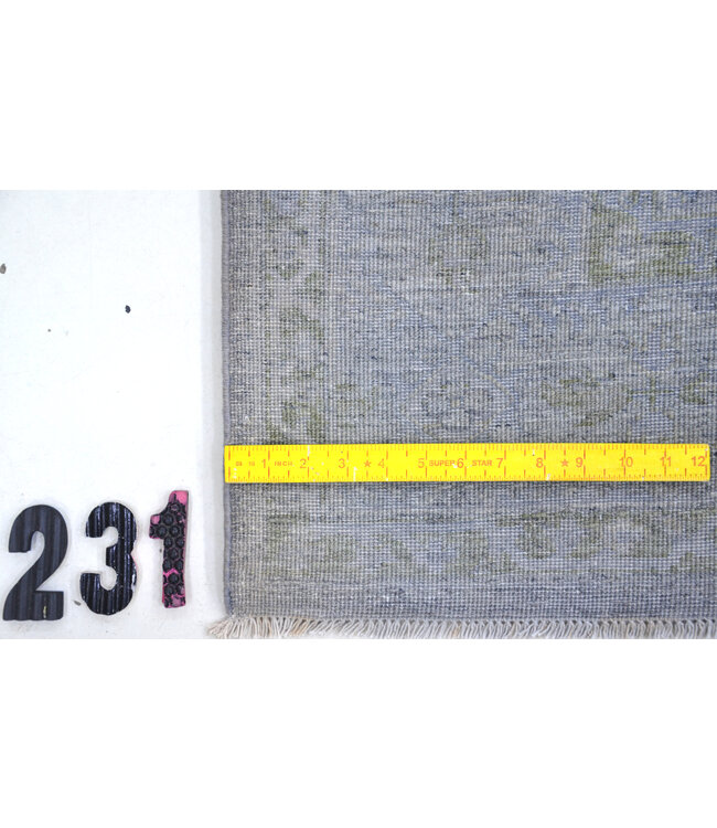 Gray Vintage Rug with Green Hues – 242 x 167 cm