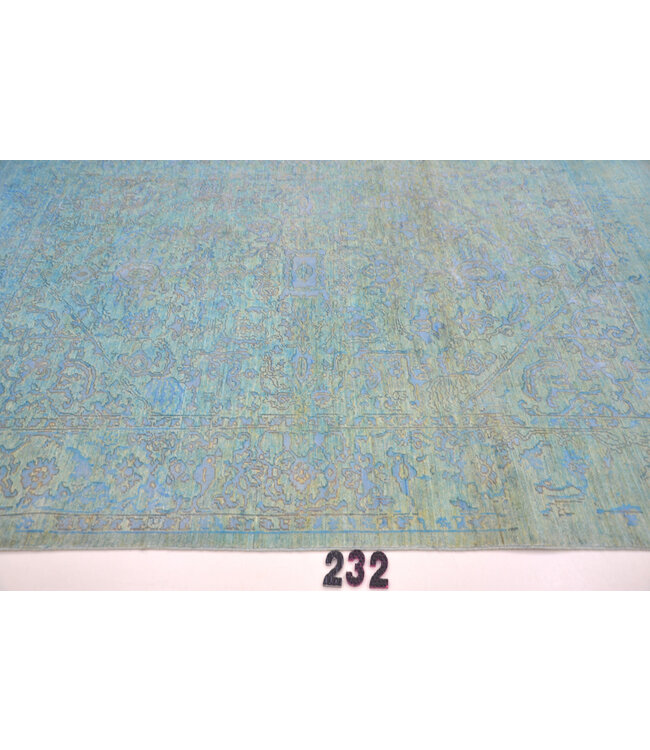 Blauw-Groene Vintage Tapijt – 244 x 174 cm