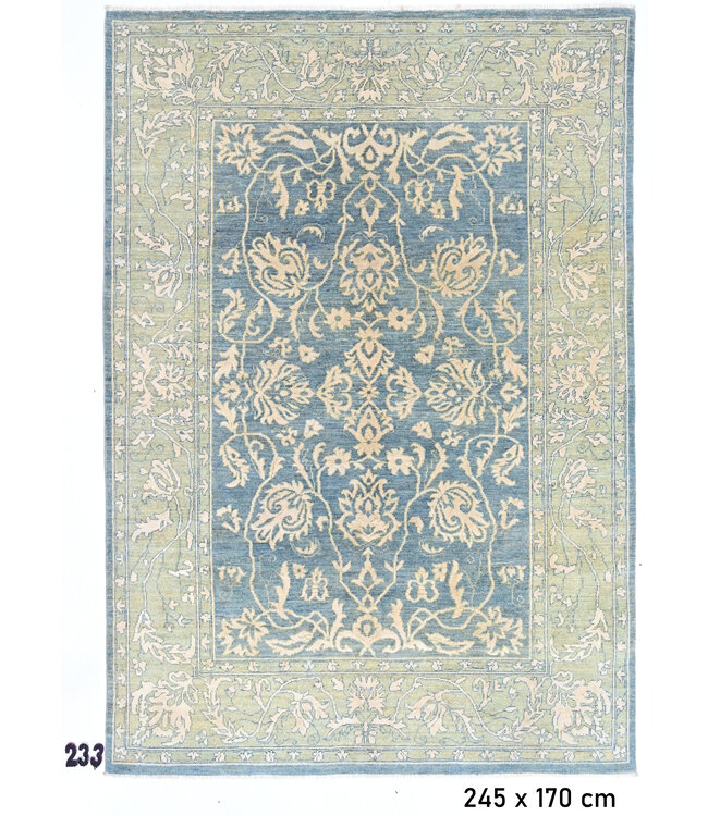 Blau-Grüner Ziegler-Teppich – 245 x 170 cm