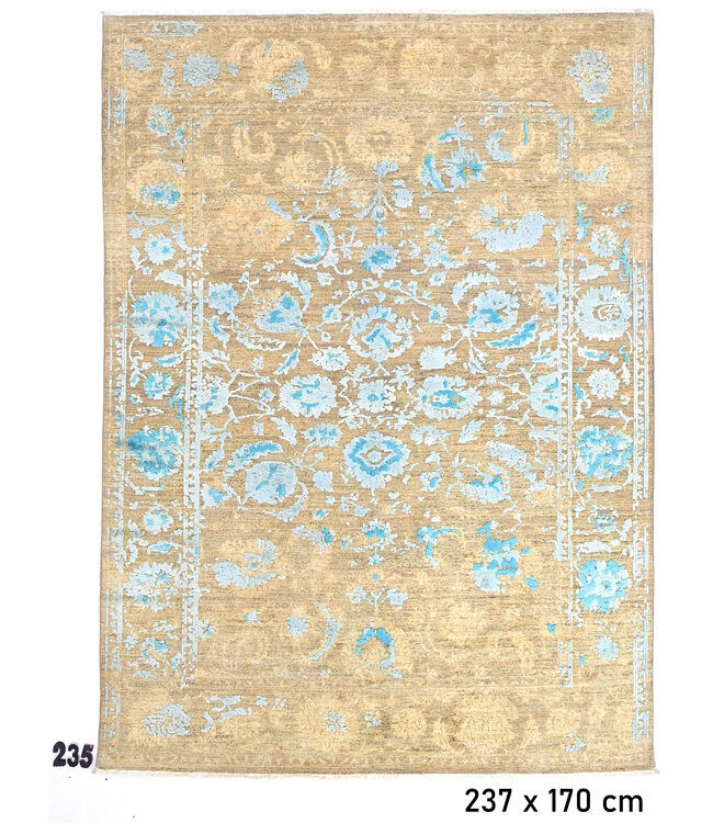 Gold-Blue Vintage Rug – 237 x 170 cm