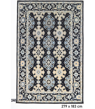 Schwarz-Beiger Kazak-Teppich – 279 x 183 cm