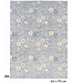 Blue-Yellow Vintage Hand-Knotted Wool Rug with Floral Pattern – 241 x 172 cm