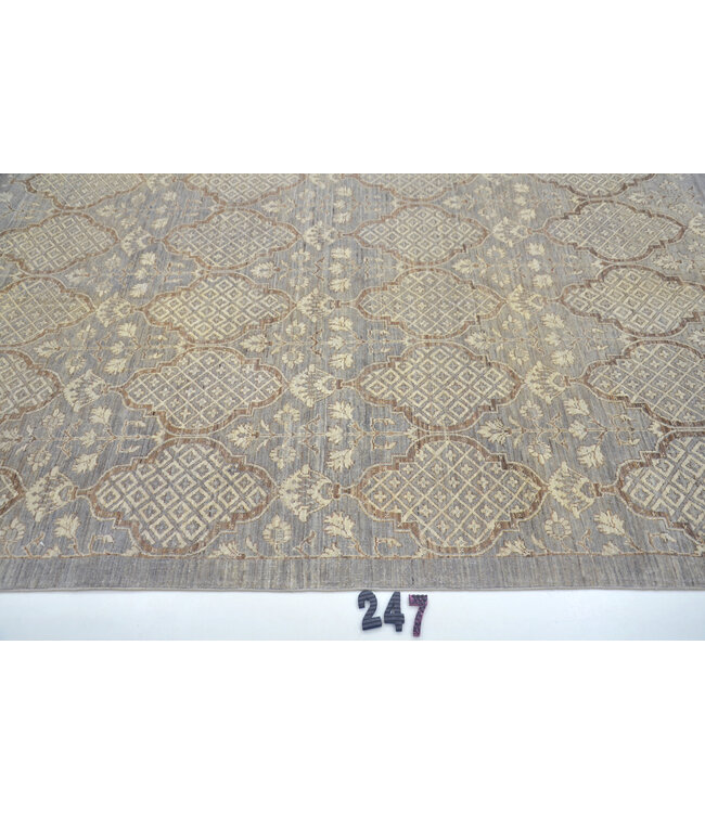 Grijs-Beige Ziegler Tapijt met Geometrisch Patroon – 236 x 169 cm