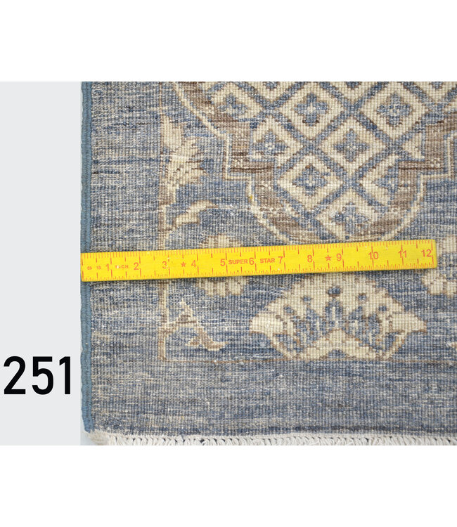 Blue-Beige Ziegler Rug with Geometric Pattern – 264 x 181 cm