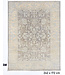 Grau und Beige Vintage Handgeknüpfter Wollteppich mit Blumenmuster – 242 x 172 cm