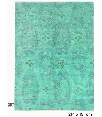 Groene Gabbeh Handgeknoopte Wol Tapijt – 214 x 151 cm Groene Gabbeh Handgeknoopte Wol Tapijt – 214 x 151 cm
