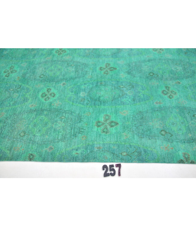 Groene Gabbeh Handgeknoopte Wol Tapijt – 214 x 151 cm