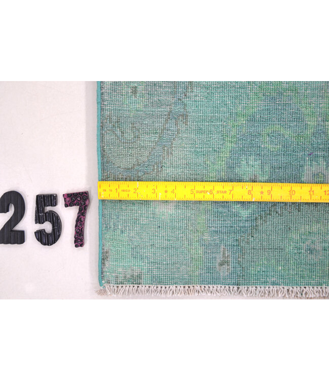 Green Gabbeh Hand-Knotted Wool Rug – 214 x 151 cm