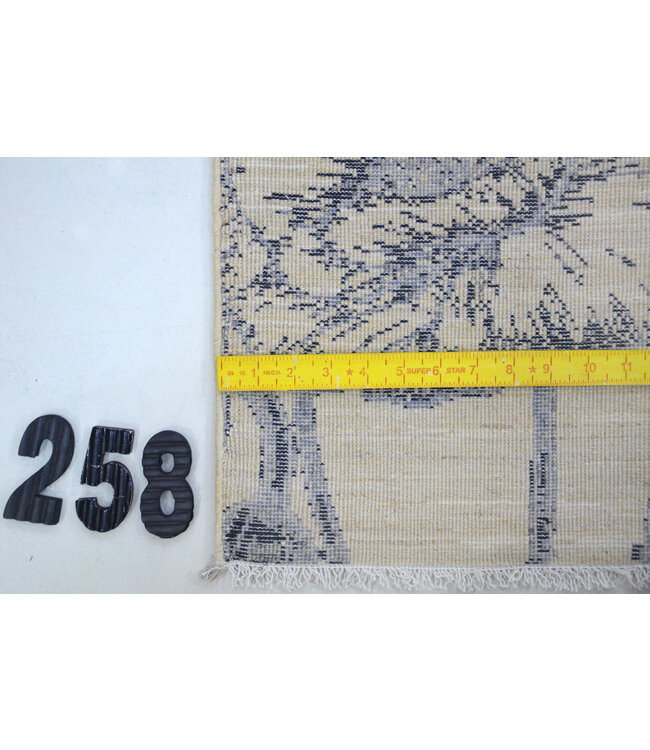 Beiges Modernes Handgeknüpftes Wollteppich – 206 x 139 cm