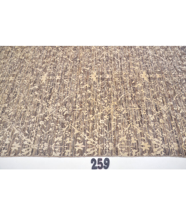 Beige en Grijs Handgeknoopt Tapijt - 215 x 146 cm - Modern Ziegler Patroon