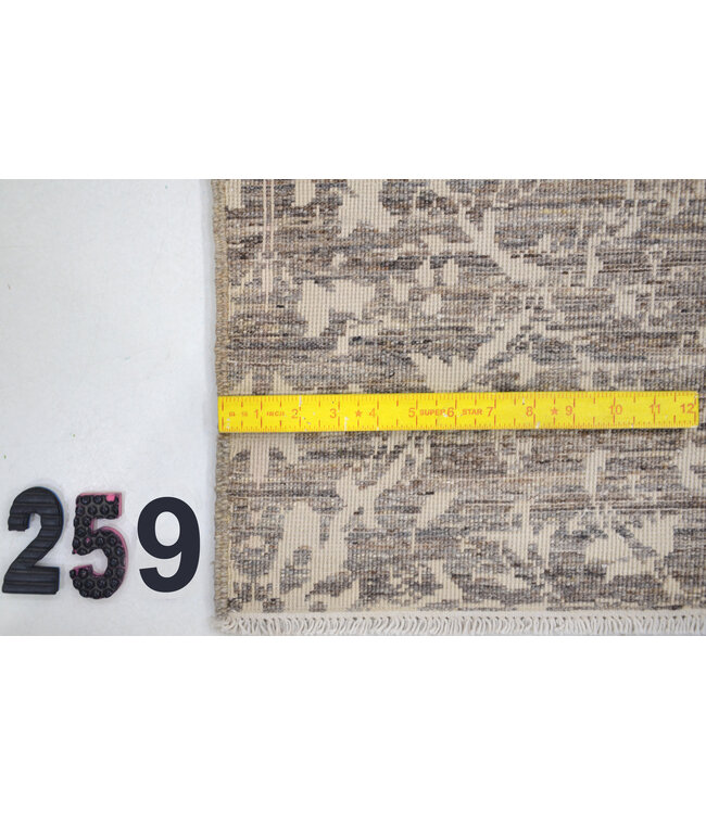 Beige und Grauer Handgeknüpfter Teppich – 215 x 146 cm – Modernes Ziegler Muster