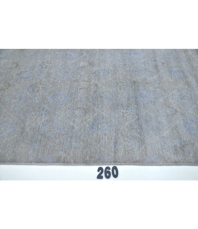Gray Hand-Knotted Rug – 214 x 146 cm – Modern Ziegler Pattern