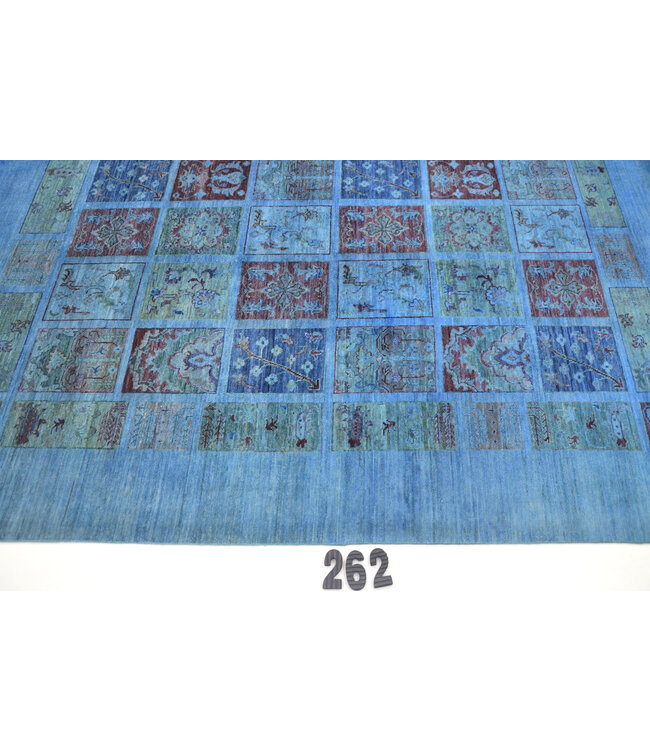 Blue Hand-Knotted Rug – 204 x 149 cm – Vintage Pattern