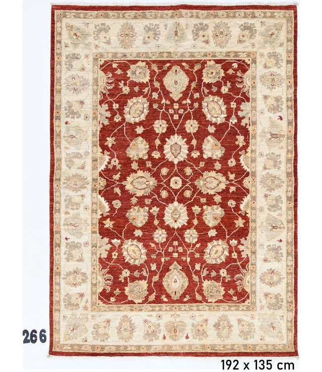 Dark Red Ziegler Rug – 192 x 135 cm – Hand-knotted Wool Carpet