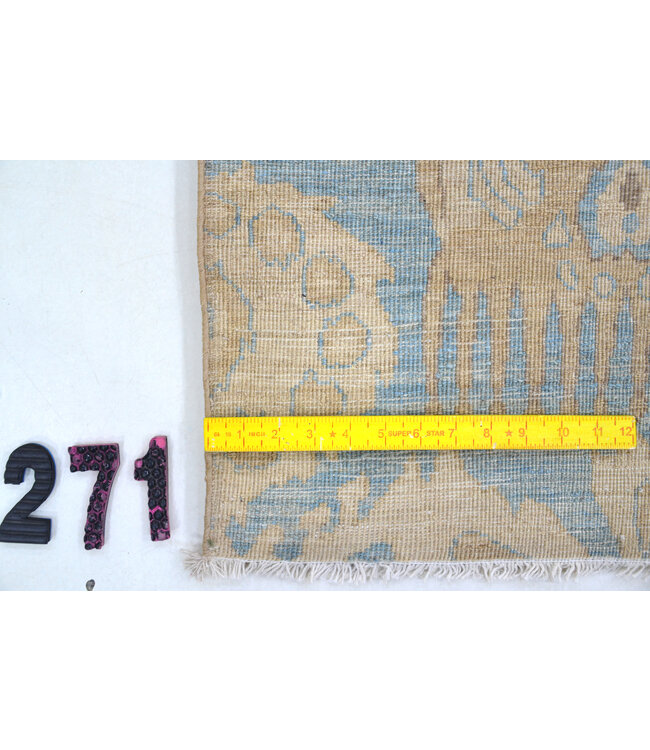 Sandblauer Gabbeh Teppich – 183 x 122 cm – Handgeknüpfter Wollteppich