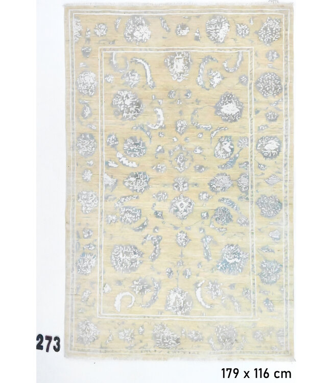 Beige-Grijs Ziegler tapijt – 179 x 116 cm – Handgeknoopt wollen kleed