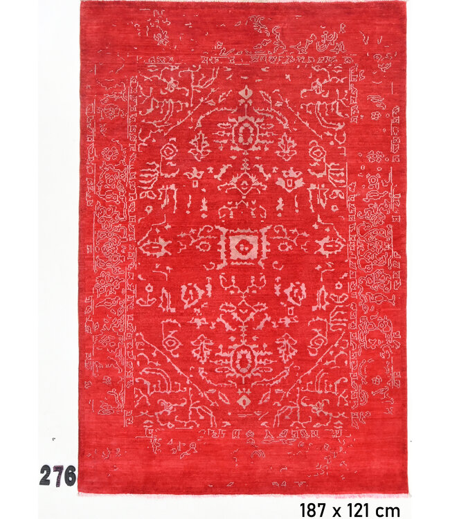 Roter Gabbeh Teppich – 187 x 121 cm – Handgeknüpft aus Wolle