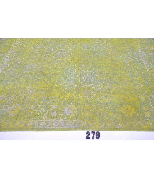 Lime Green Gabbeh Rug – 297 x 242 cm – Hand-Knotted Wool