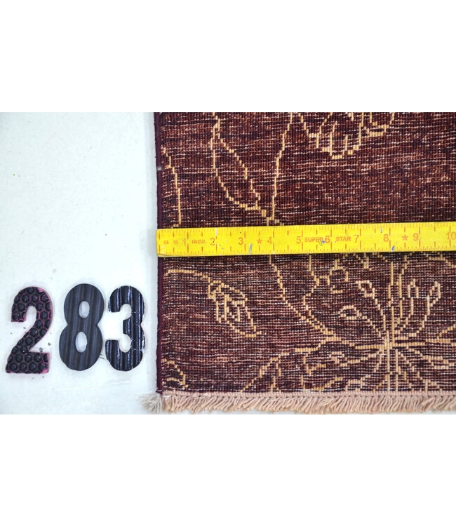 Dunkelroter Moderner Teppich – 288 x 192 cm – Handgeknüpfter Wollteppich