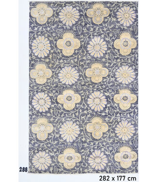 Grijs Modern tapijt – 282 x 177 cm – Handgeknoopt wollen vloerkleed met bloemenmotief Grijs Modern tapijt – 282 x 177 cm – Handgeknoopt wollen vloerkleed met bloemenmotief
