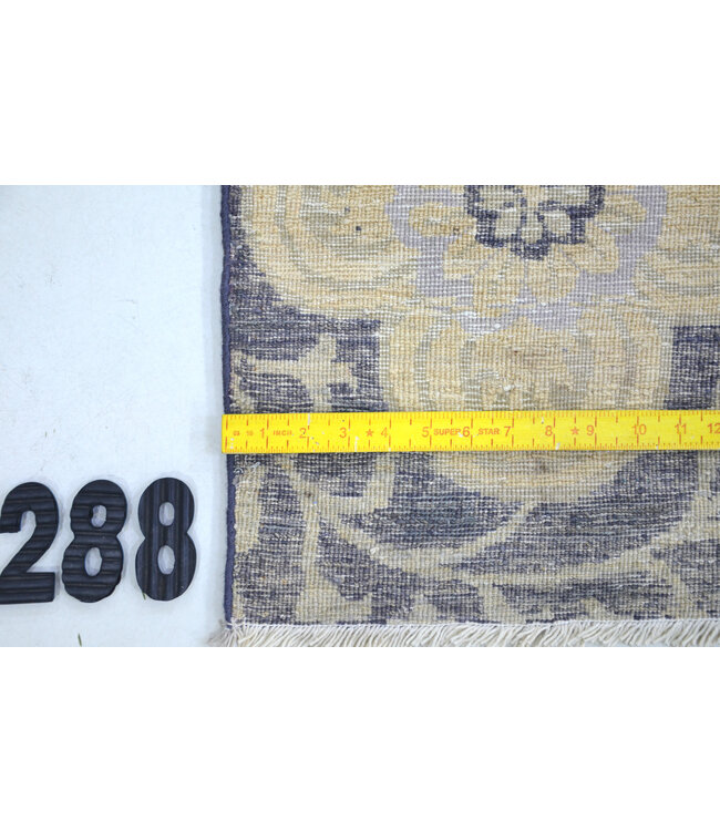 Grey Modern Rug – 282 x 177 cm – Hand-knotted Wool Carpet with Floral Design