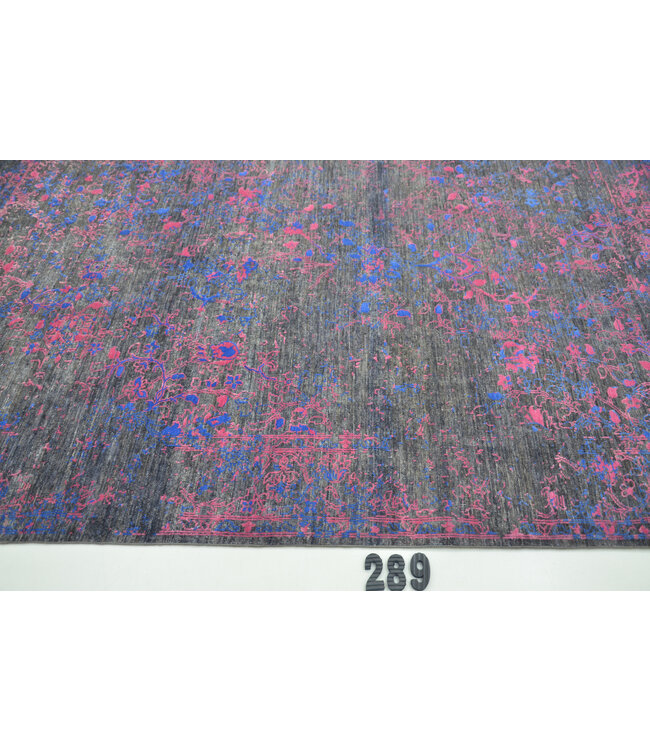 Zwart-roze Modern tapijt – 243 x 168 cm – Handgeknoopt wollen vloerkleed met abstract patroon
