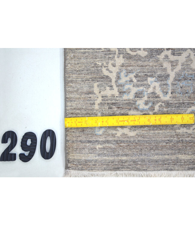 Light Grey and Blue Ziegler Rug – 293 x 194 cm – Hand-knotted Wool Carpet with Classic Pattern