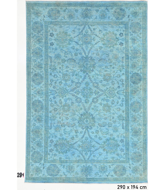 Hellblauer Ziegler Teppich – Handgeknüpft – 290 x 194 cm