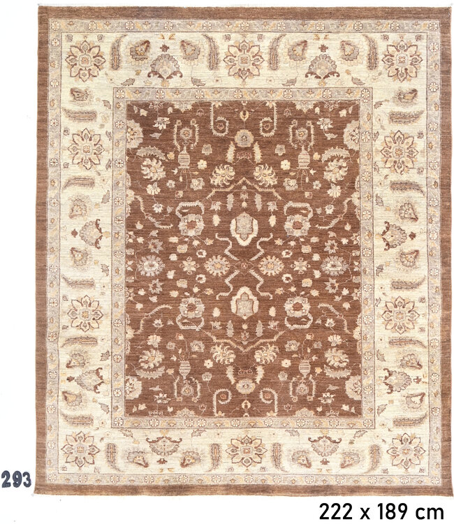 Brown Ziegler Rug – Hand-Knotted – 222 x 189 cm