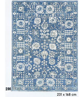Blauer Ziegler Teppich – Handgeknüpft – 231 x 168 cm
