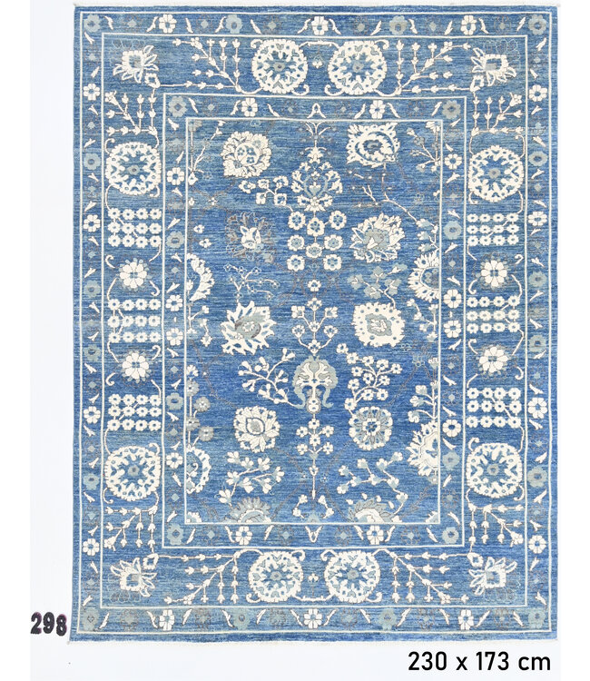 Blauer Ziegler Teppich – Handgeknüpft – 230 x 173 cm