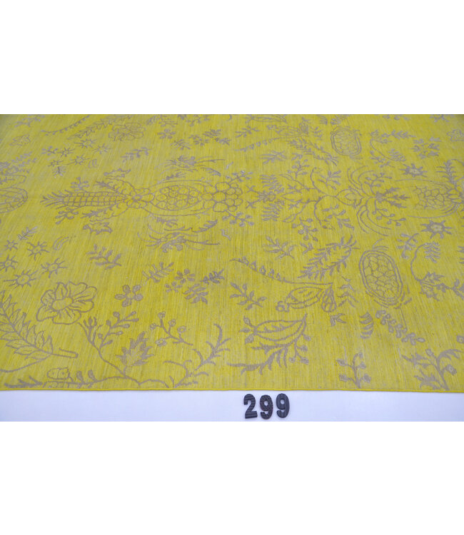 Geel Modern Vloerkleed – Handgeknoopt – 275 x 184 cm