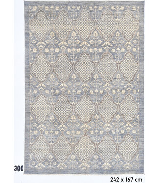 Grauer Ziegler Teppich – Handgeknüpft – 242 x 167 cm