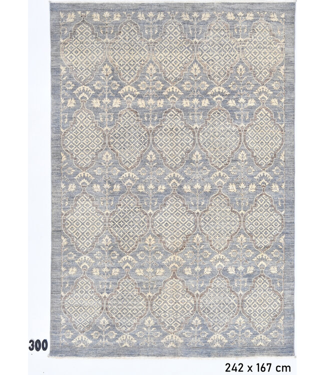 Grey Ziegler Rug – Hand-Knotted – 242 x 167 cm