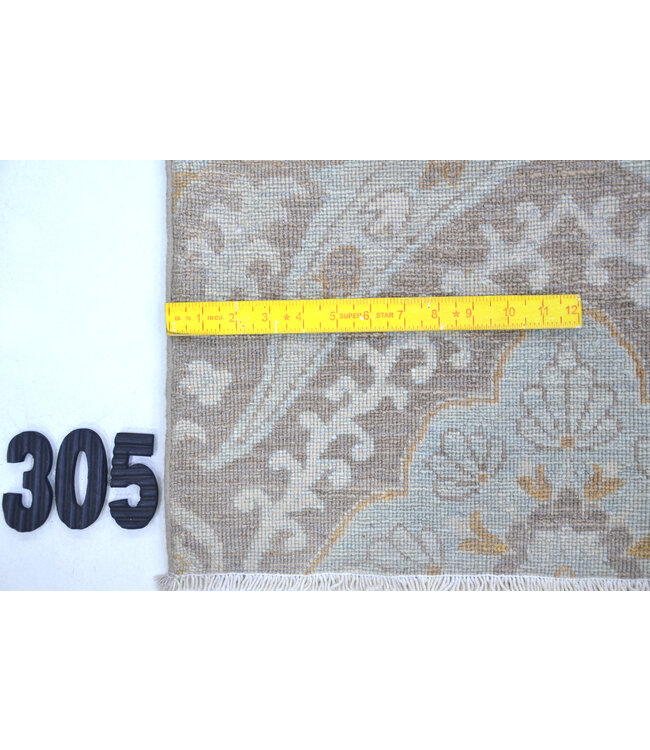 Grey-blue Ziegler pattern rug – 291 x 185 cm