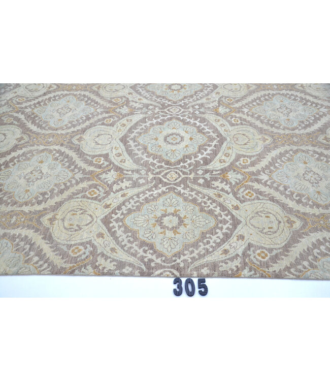 Grey-blue Ziegler pattern rug – 291 x 185 cm