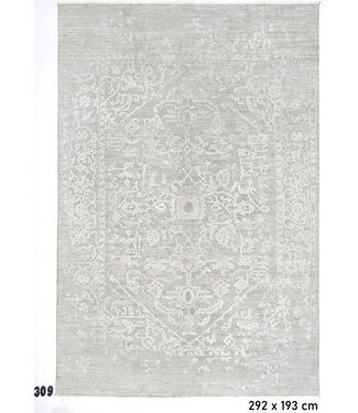 Silbergrauer Ziegler-Musterteppich – 292 x 193 cm
