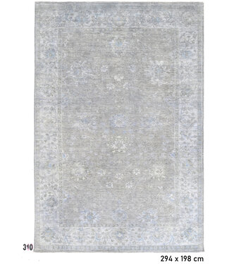 Grau-grüner Ziegler-Musterteppich – 294 x 198 cm