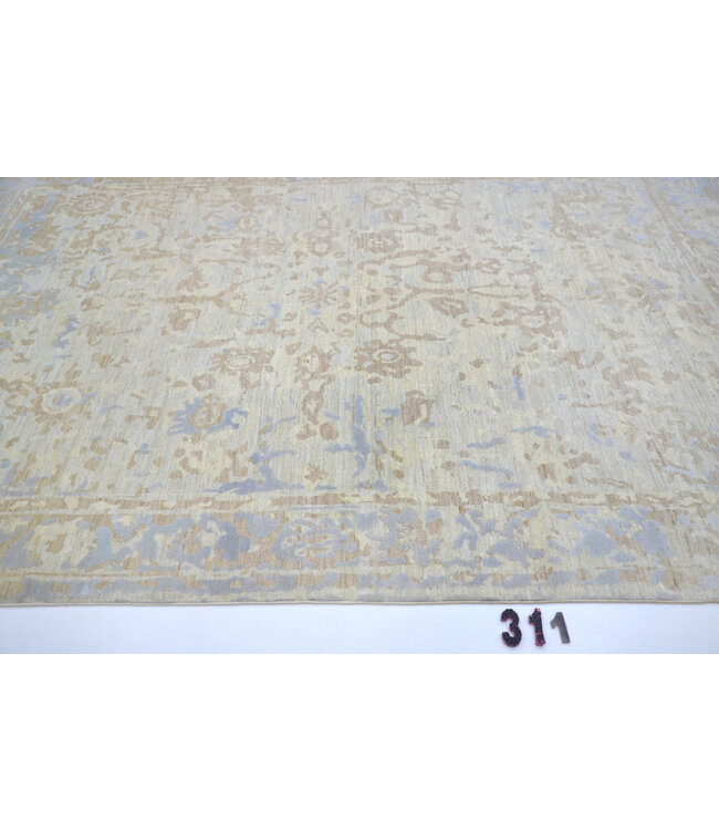 Pastelroze en lichtblauw Ziegler patroon vloerkleed – 290 x 199 cm