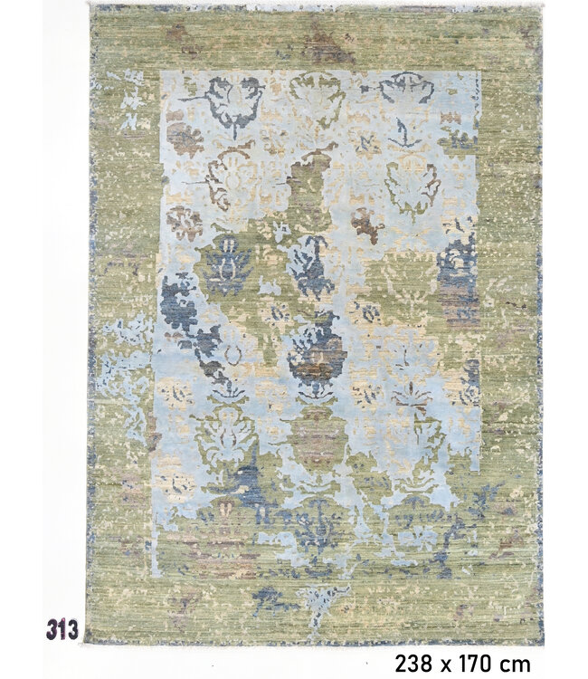 Grün-blauer Moderner Teppich – 238 x 170 cm