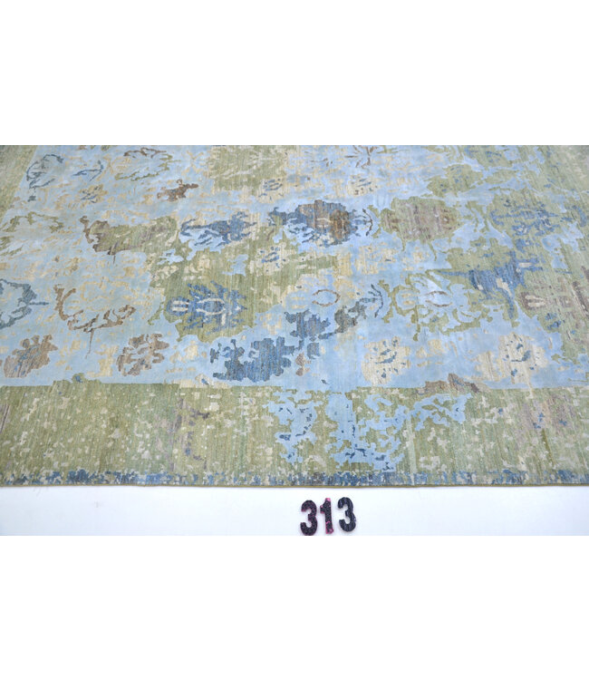 Groen en blauw Modern patroon vloerkleed – 238 x 170 cm