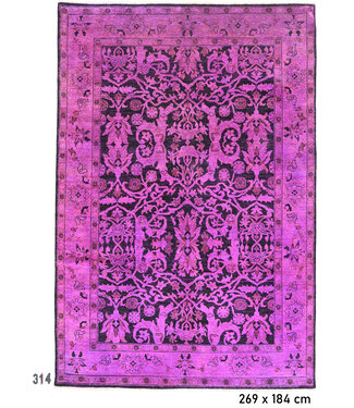 Lila Vintage Handgeknüpfter Wollteppich – 269 x 184 cm