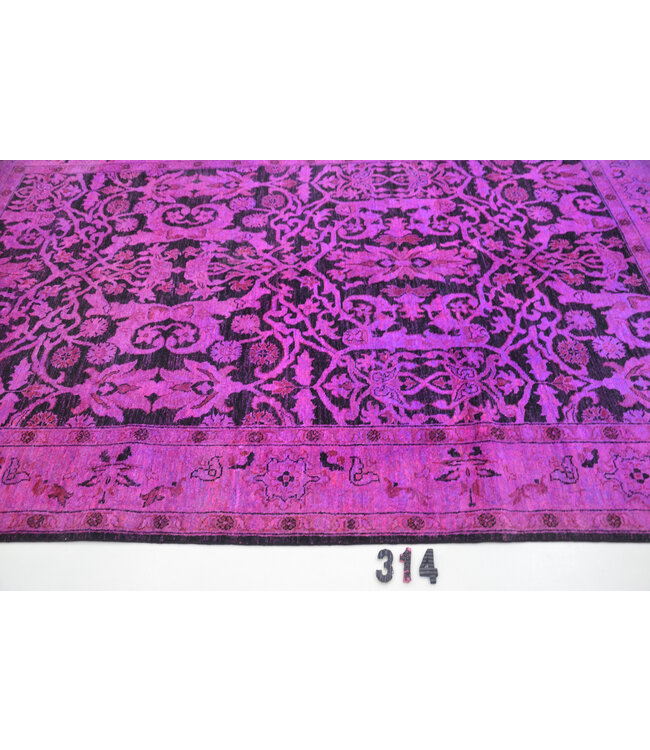 Lila Vintage Handgeknüpfter Wollteppich – 269 x 184 cm