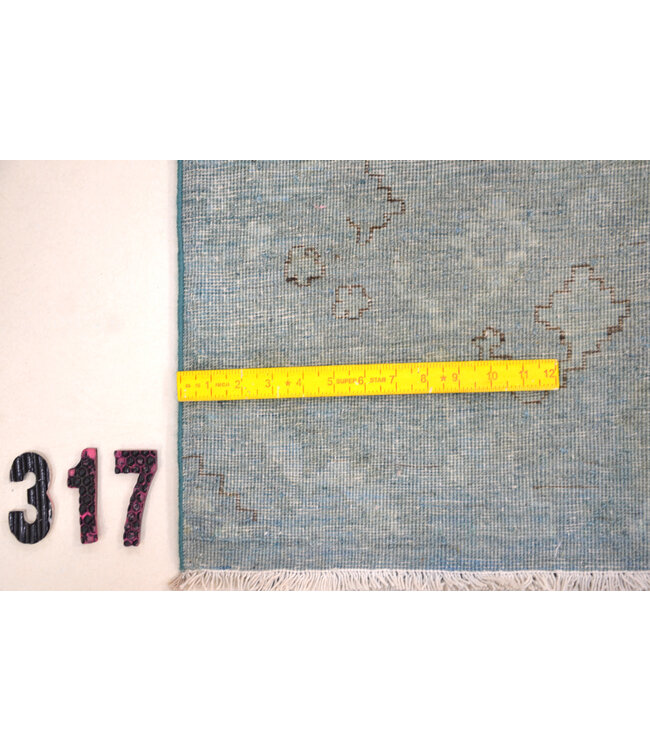 Blauer Kazak Handgeknüpfter Wollteppich – 242 x 168 cm