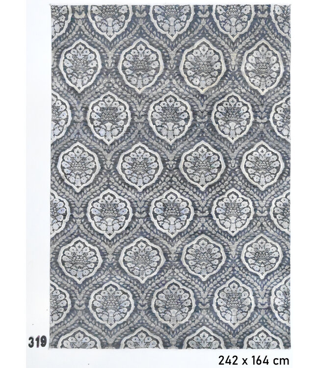 Grijs Ziegler Handgeknoopte Wol Tapijt – 242 x 164 cm